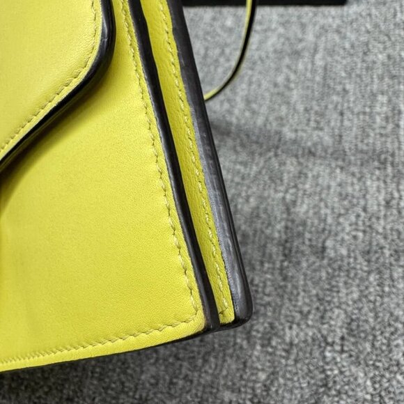 GUCCI Interlocking Wallet On Chain Yellow Leather Shoulder Bag 288-012725 - Picture 9 of 15